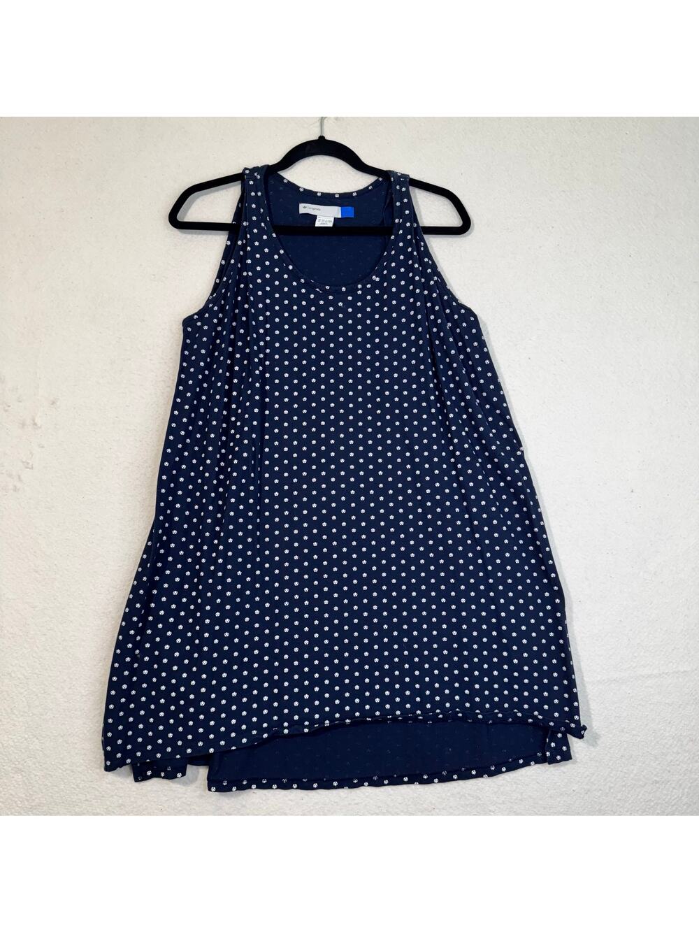 Adidas Originals Jersey Tank Dress Navy Blue White Soccer Ball Print Sz Medium